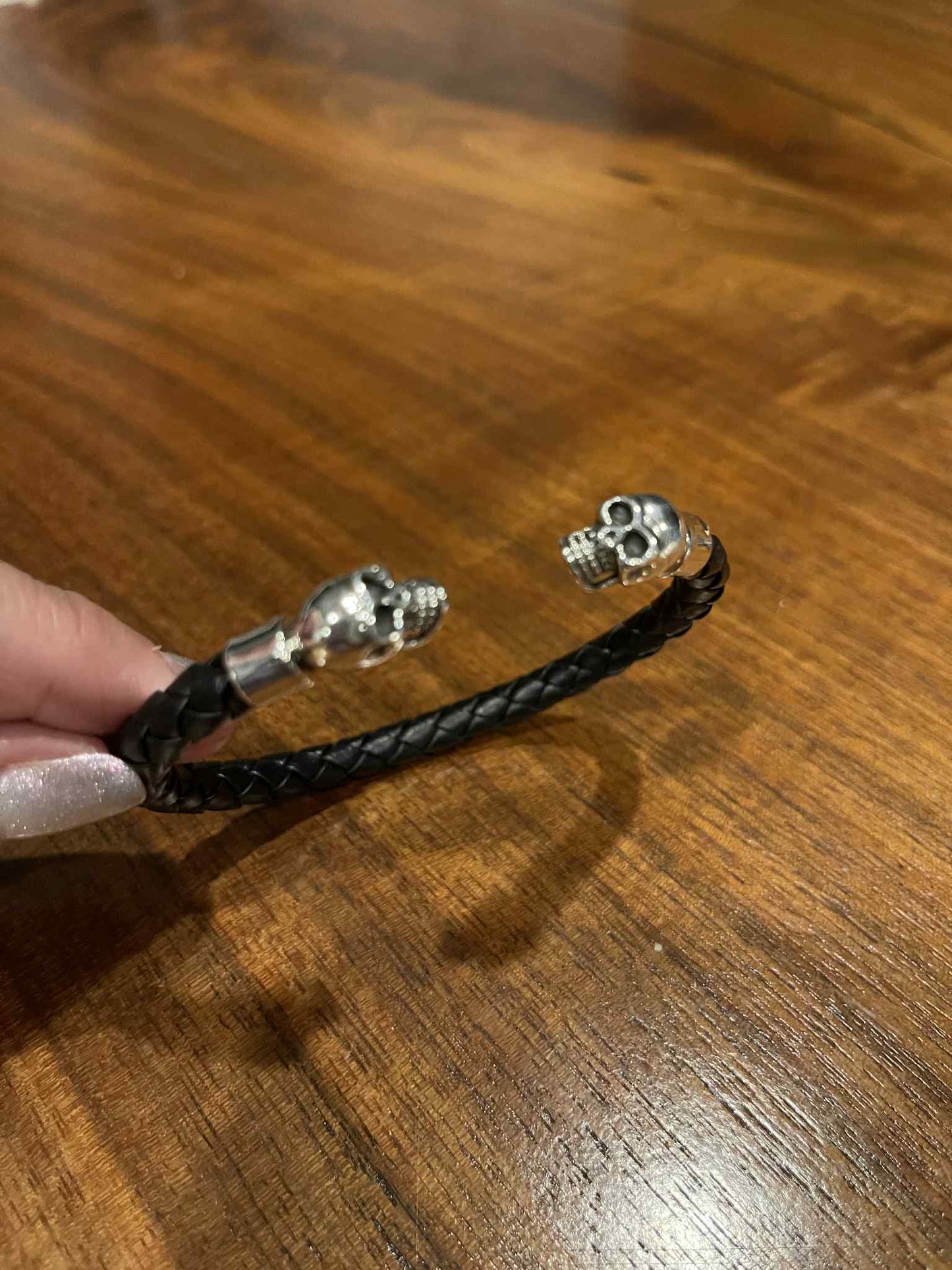 Sterling Silver - Braided Leather Bracelet