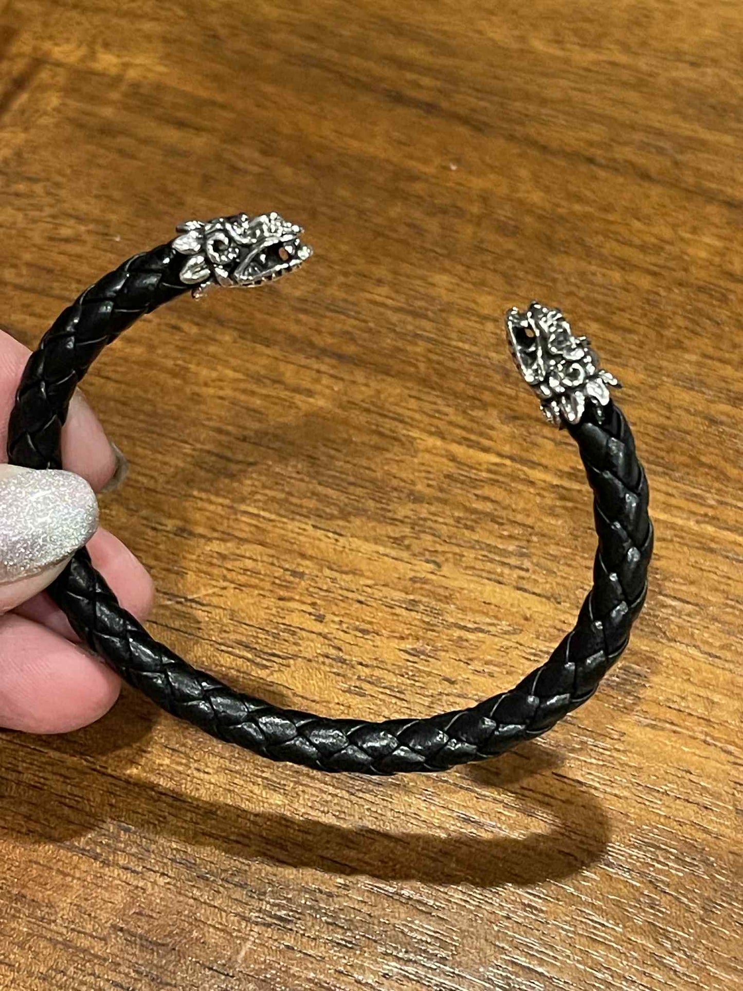 Sterling Silver - Braided Leather Bracelet