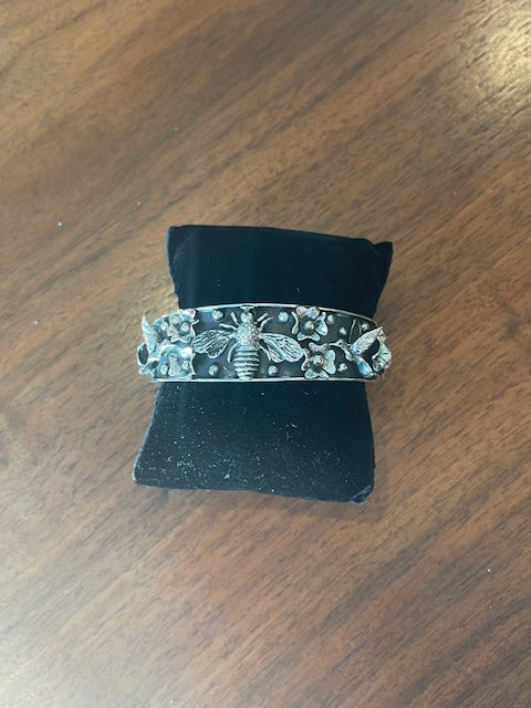Sterling Silver Bee Cuff Bracelet – Bold Bee Sculptural Design