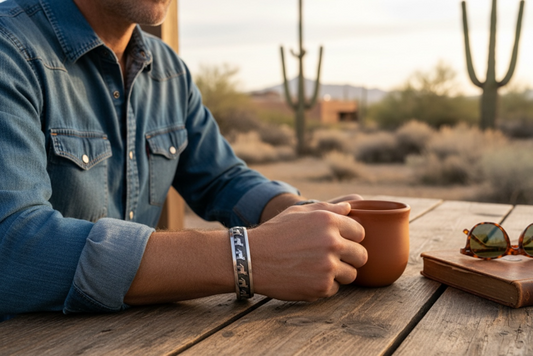 Sterling Silver Wolf Motif Cuff Bracelet – Southwestern Inspired